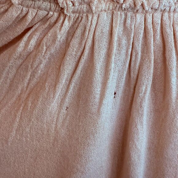 Free People Holiday to India Cap Sleeve Beaded Peplum Semi Sheer Top in Pink S - Picture 6 of 14